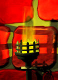 Torch flame simulated by volume rendering